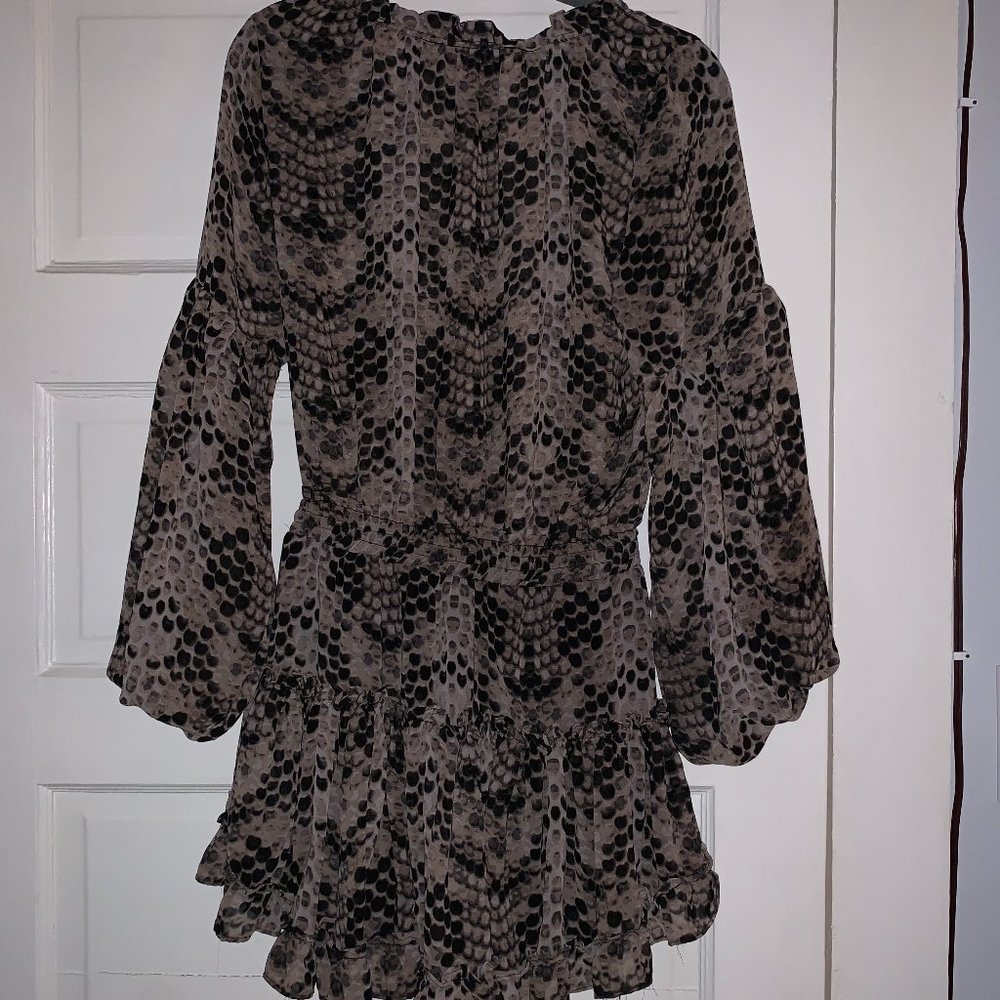 Snake Skin Ruffled Mini Dress - Picture 2 of 2